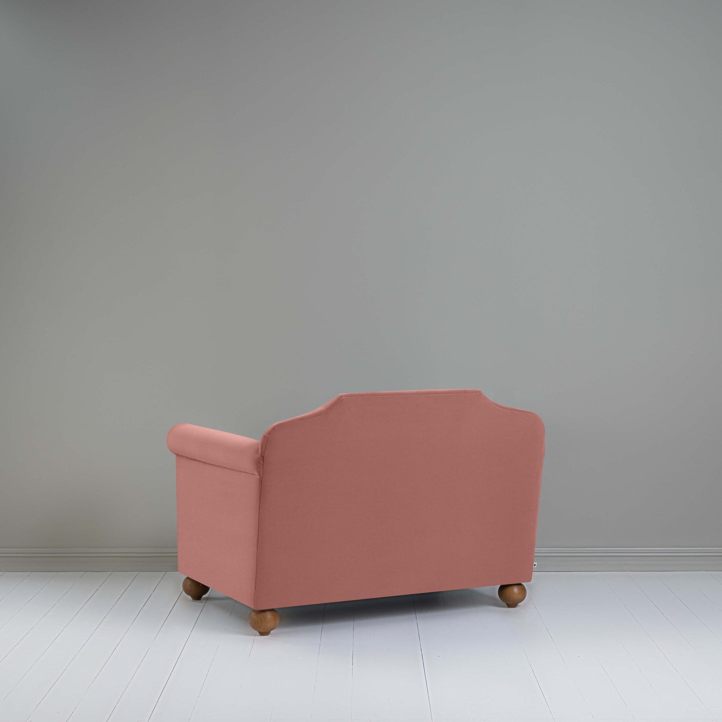 Dolittle Love Seat in Intelligent Velvet Damson, Back View - Nicola Harding