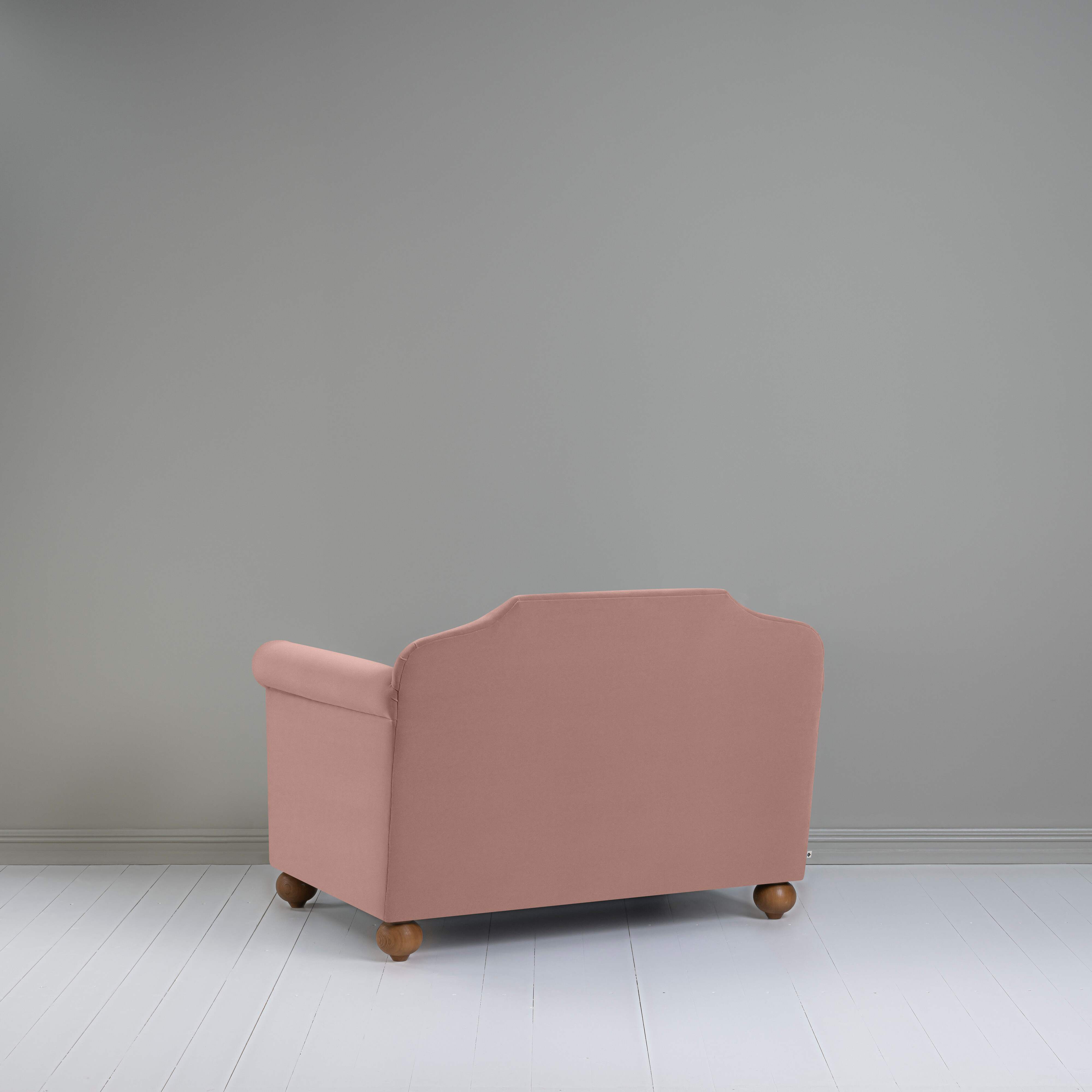 Dolittle Love Seat in Intelligent Velvet Dusky Pink, Back View - Nicola Harding