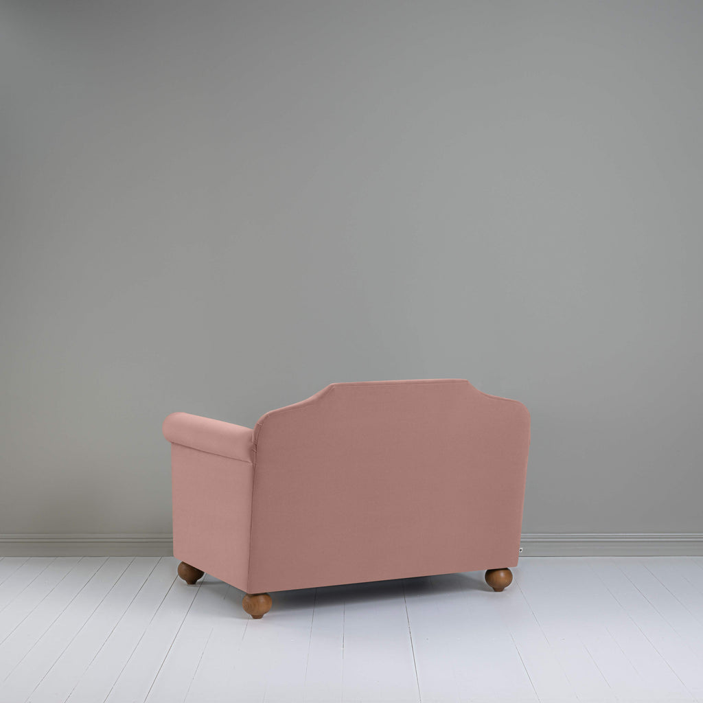 Dolittle Love Seat in Intelligent Velvet Dusky Pink, Back View - Nicola Harding