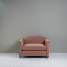 Dolittle Love Seat in Intelligent Velvet Dusky Pink, Front View - Nicola Harding