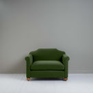 Dolittle Love Seat in Intelligent Velvet Juniper, Front View - Nicola Harding