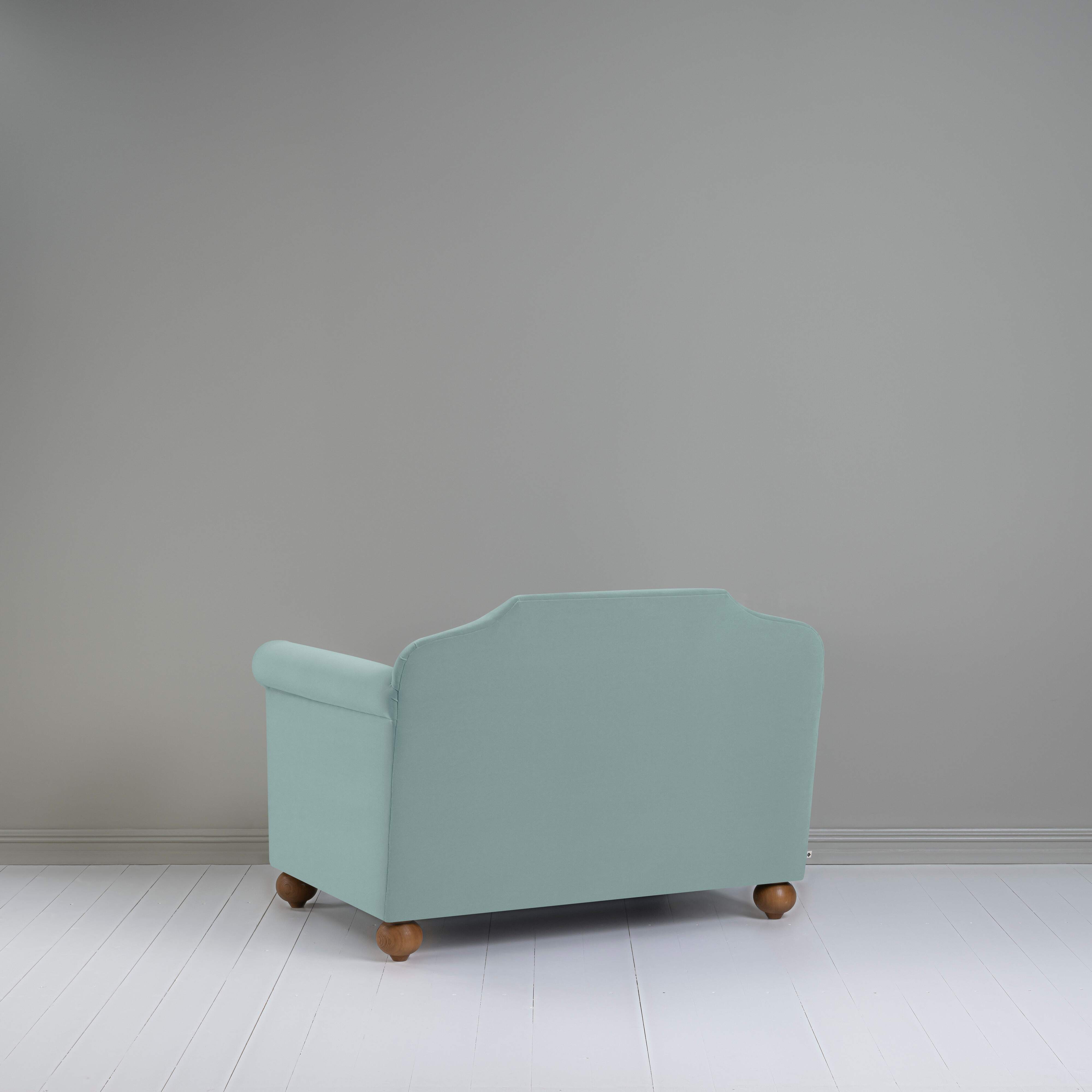 Dolittle Love Seat in Intelligent Velvet Mineral Back-view - NiX