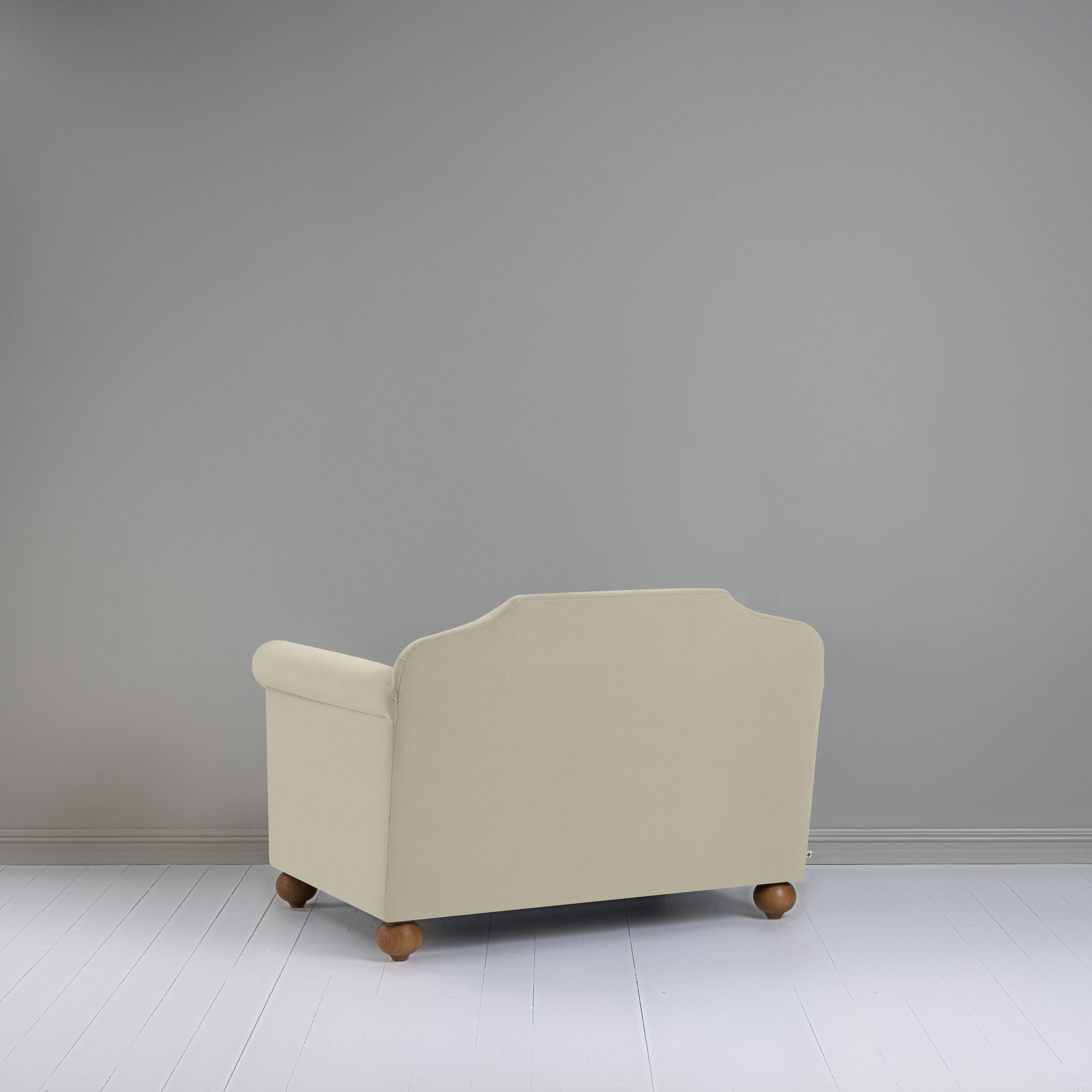 Dolittle Love Seat in Intelligent Velvet Moonstone, Back View - Nicola Harding