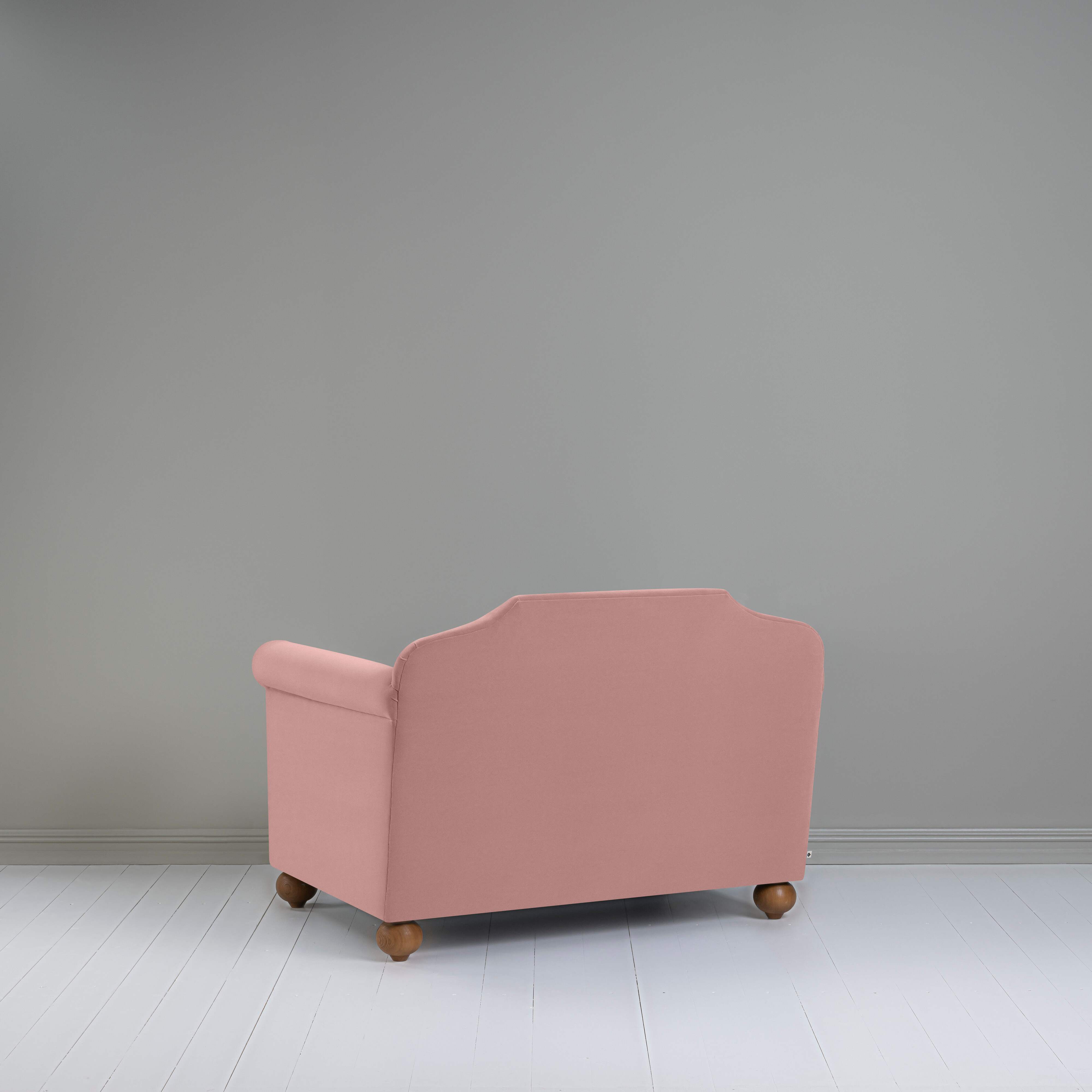 Dolittle Love Seat in Intelligent Velvet Rose, Back View - Nicola Harding
