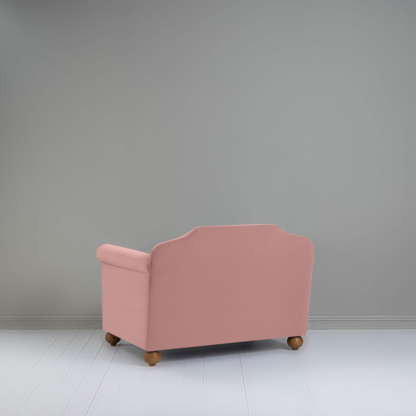 Dolittle Love Seat in Intelligent Velvet Rose, Back View - Nicola Harding