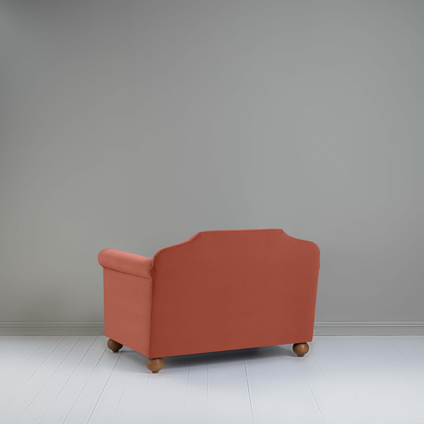 Dolittle Love Seat in Intelligent Velvet Sienna, Back View - Nicola Harding