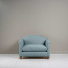 Dolittle Love Seat in Laidback Linen Cerulean, Front View - Nicola Harding