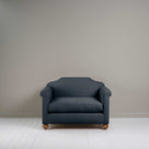 Dolittle Love Seat in Laidback Linen Midnight, Front View - Nicola Harding