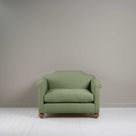 Dolittle Love Seat in Laidback Linen Moss, Front View - Nicola Harding