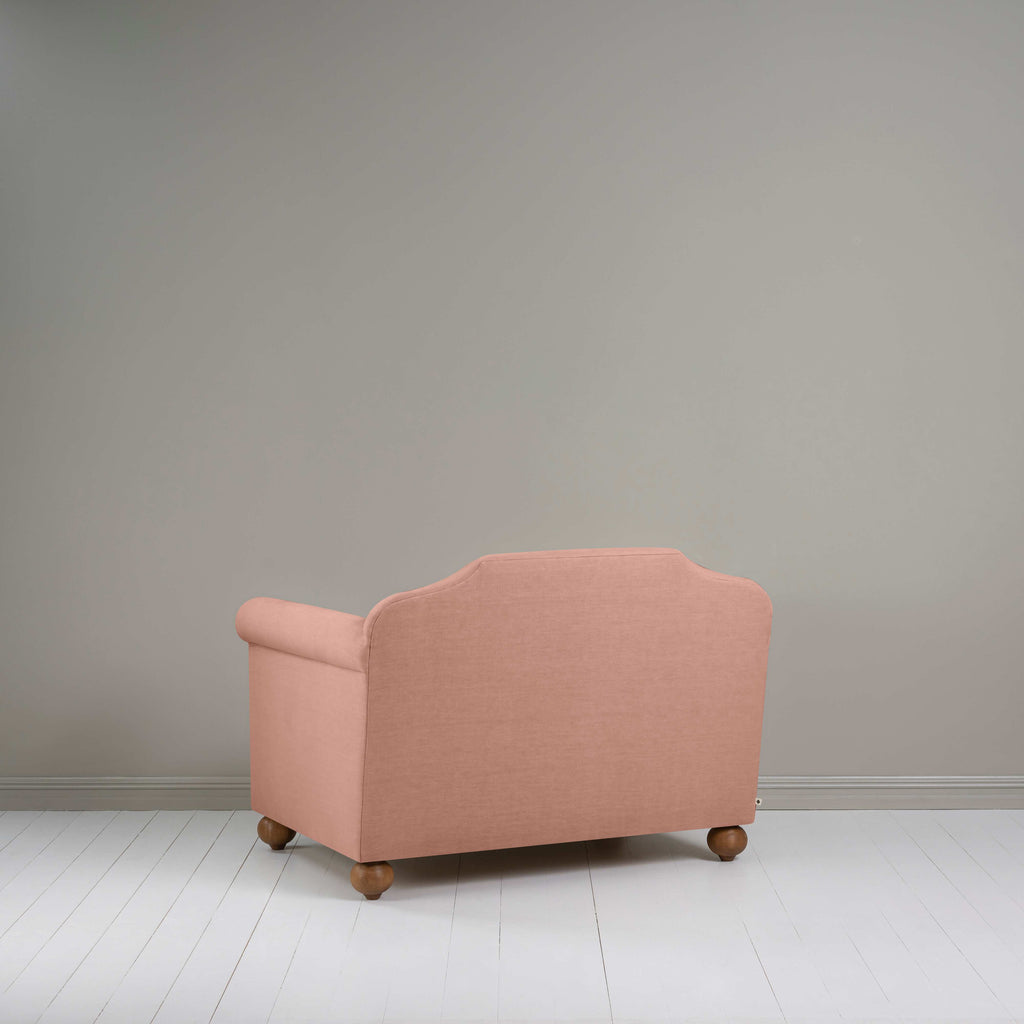 Dolittle Love Seat in Laidback Linen Roseberry, Back View - Nicola Harding