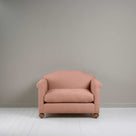 Dolittle Love Seat in Laidback Linen Roseberry, Front View - Nicola Harding