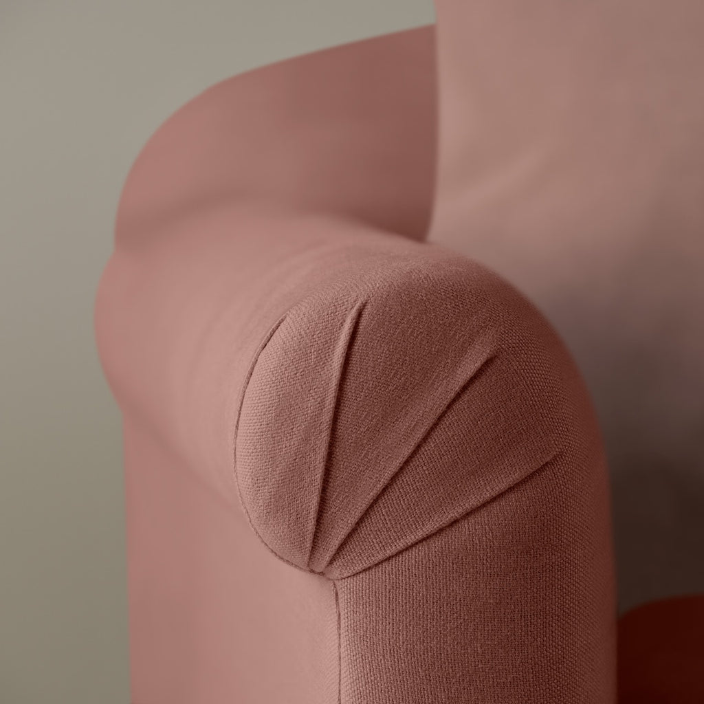 Dolittle Love Seat in Laidback Linen Sweet Briar, Arm Design Closeup - Nicola Harding