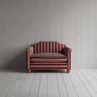 Dolittle Love Seat in Regatta Cotton, Flame, Front View - Nicola Harding