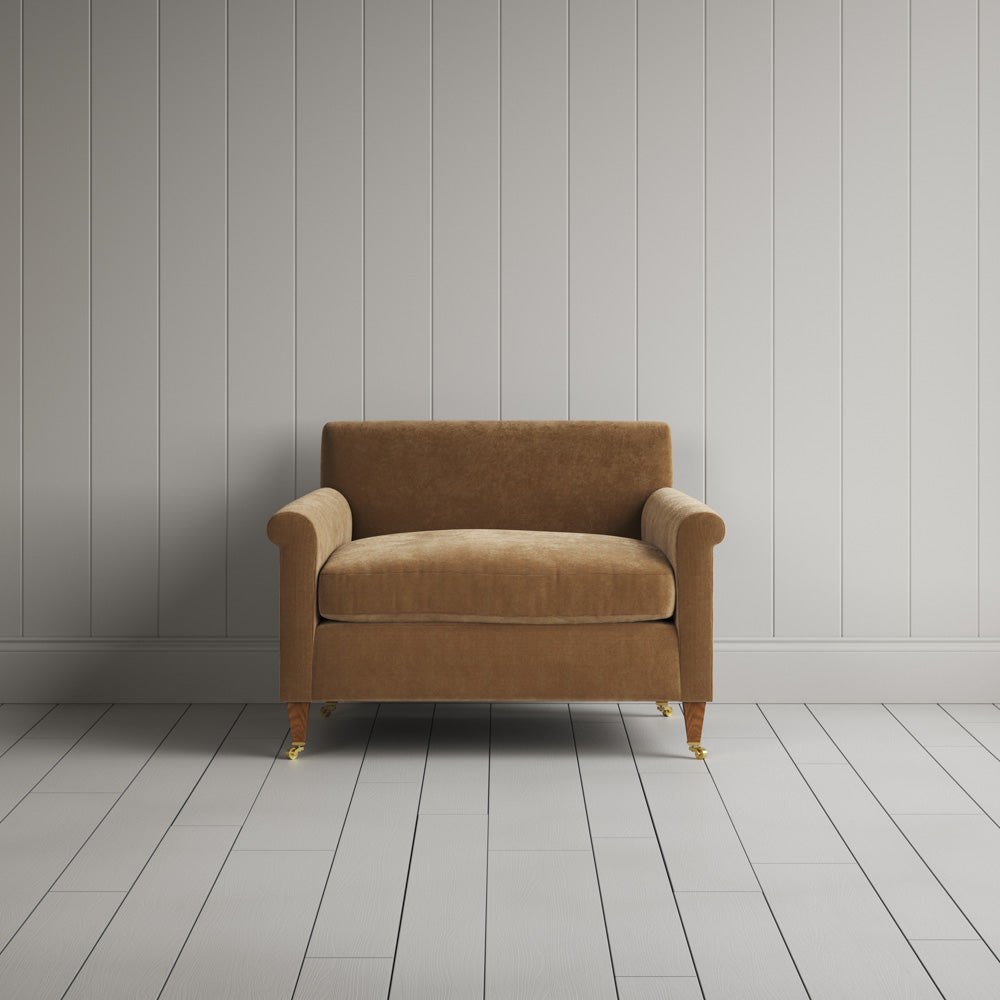 Front View of Idler Love Seat in Classic Corduroy Stone Beige