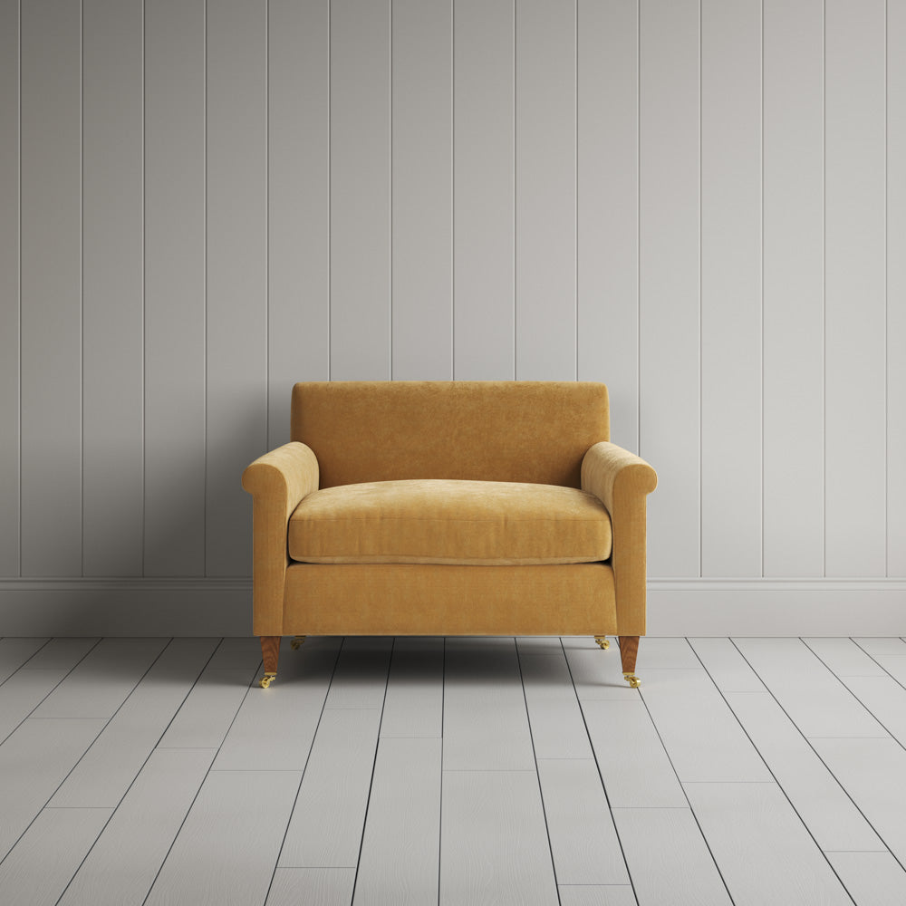 Front View of Idler Love Seat in Classic Corduroy Wheat