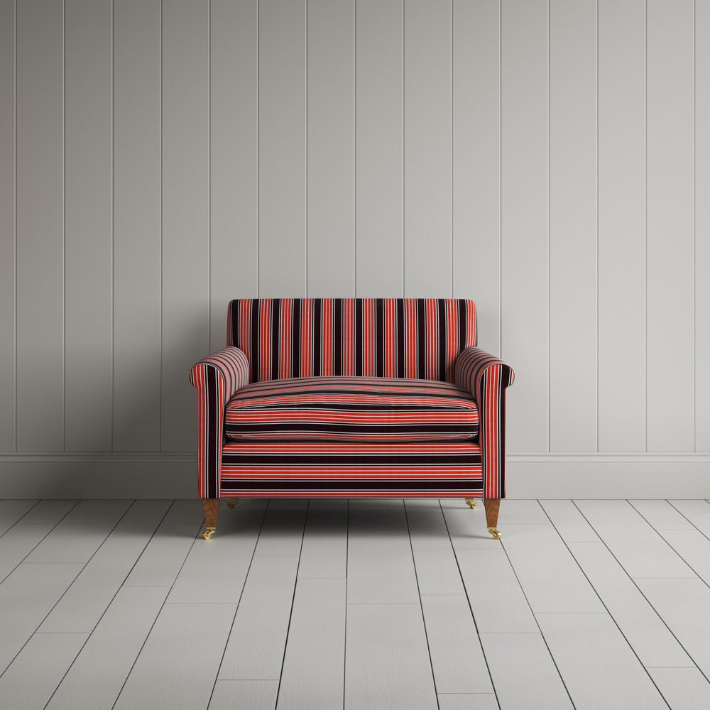 Idler Love Seat in Regatta Cotton, Flame - Nicola Harding