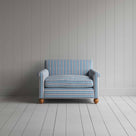 Idler Love Seat in Slow Lane Cotton Linen, Blue - Nicola Harding