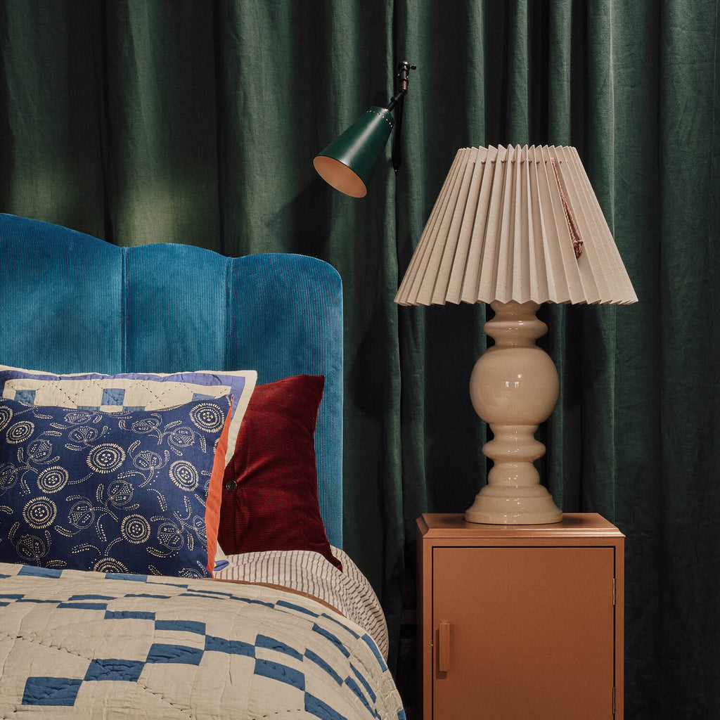 Hourglass Ceramic Table Lamp Base in Green