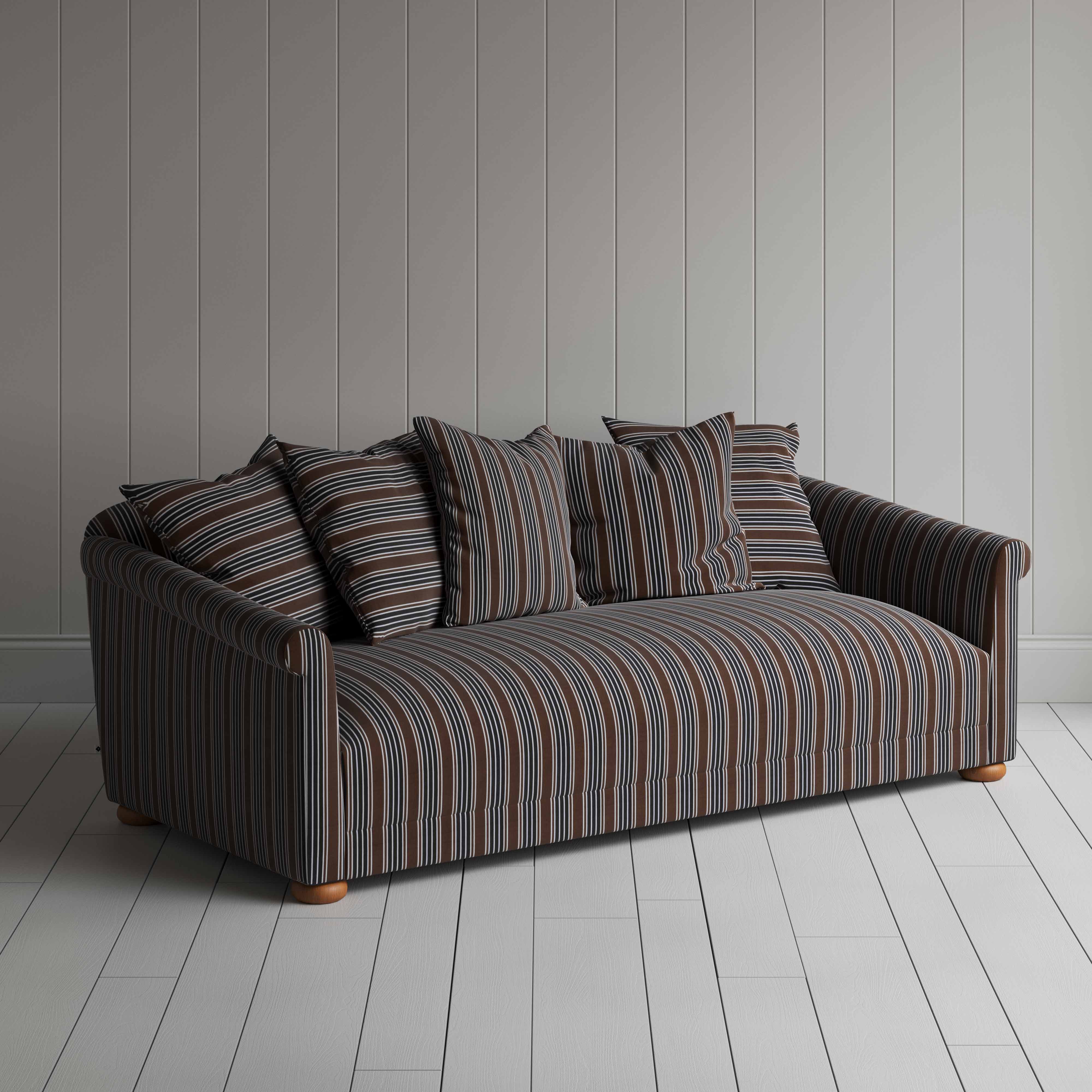  More the Merrier 4 Seater Sofa in Regatta Cotton, Charcoal 