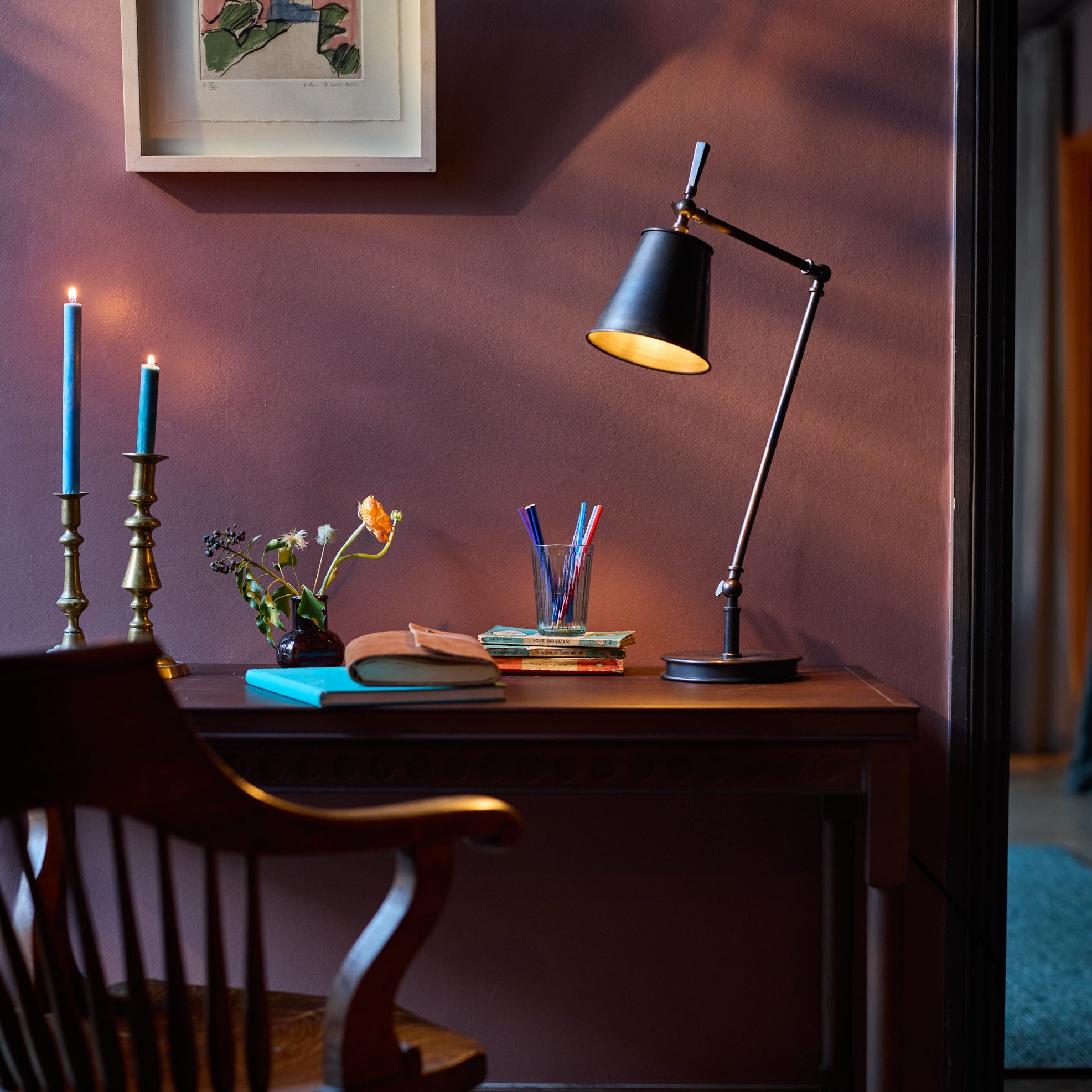 Focused Table Lamp Base in Waxed Brass