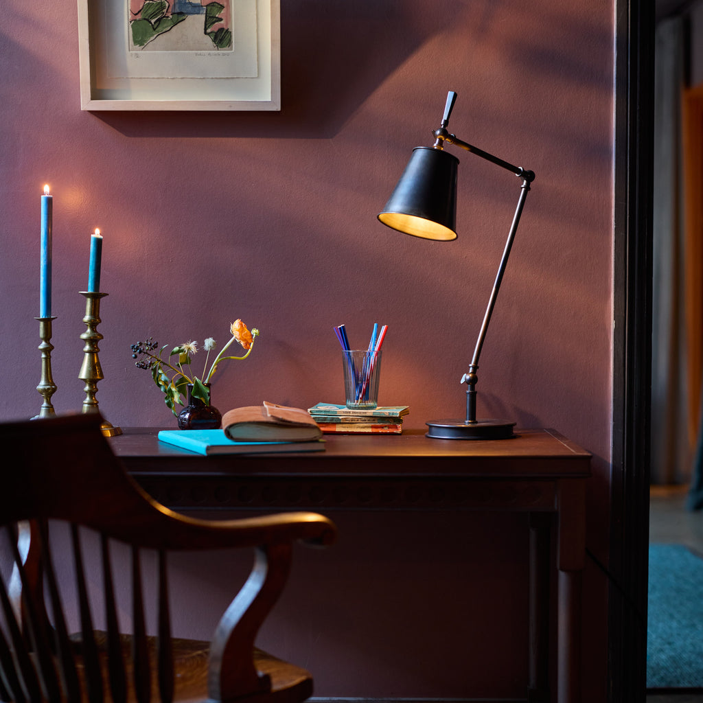 Focused Table Lamp Base in Waxed Brass