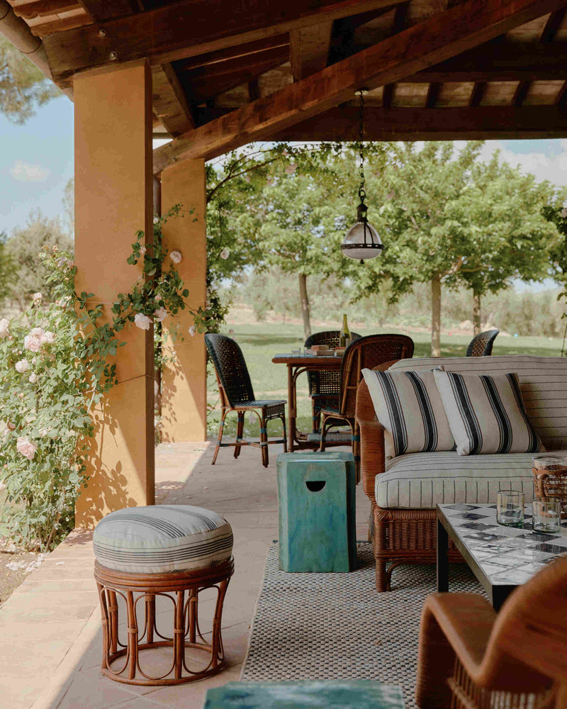 Outdoor seating area designed by Nicola Harding & Co.