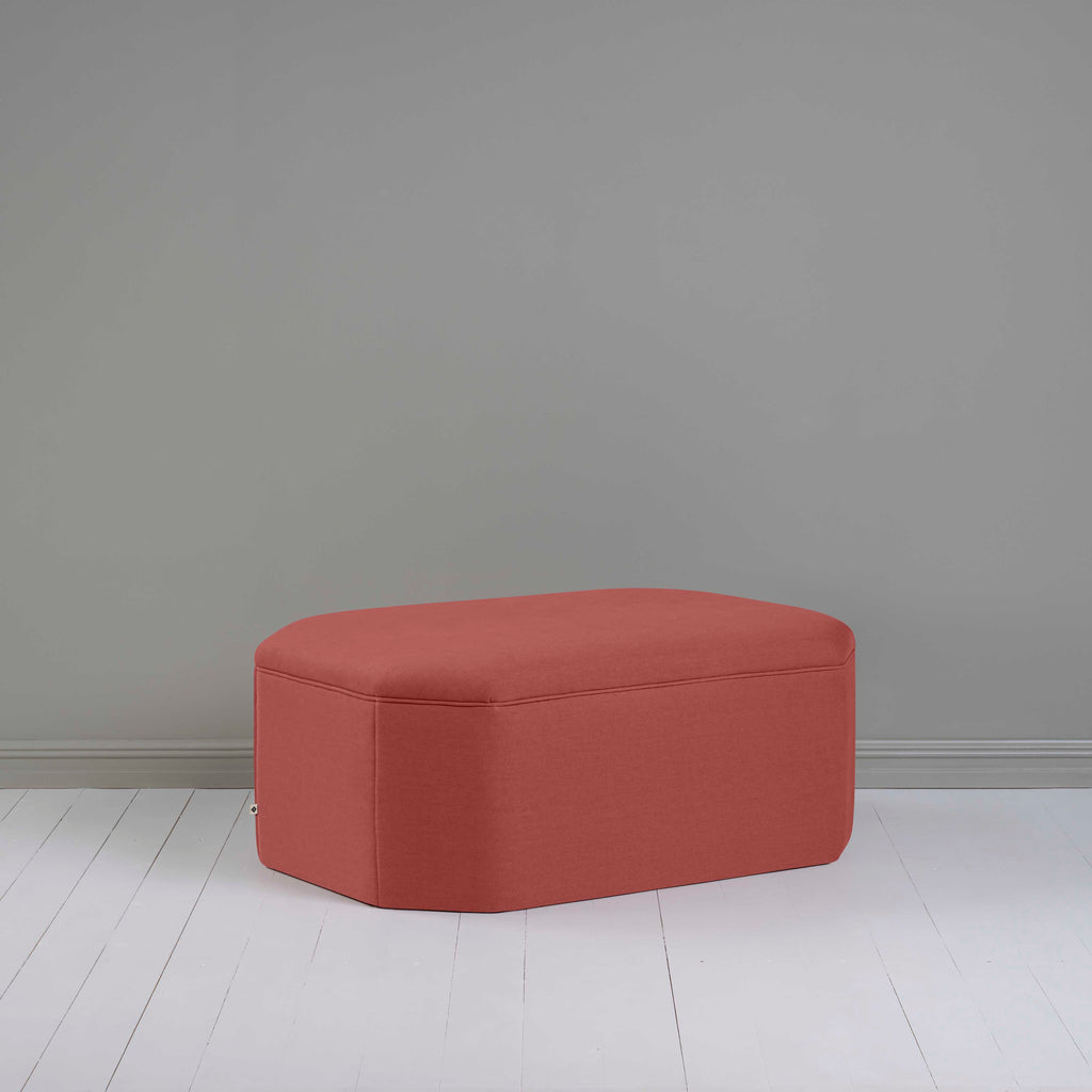  Hither Hexagonal Ottoman in Laidback Linen Rouge 