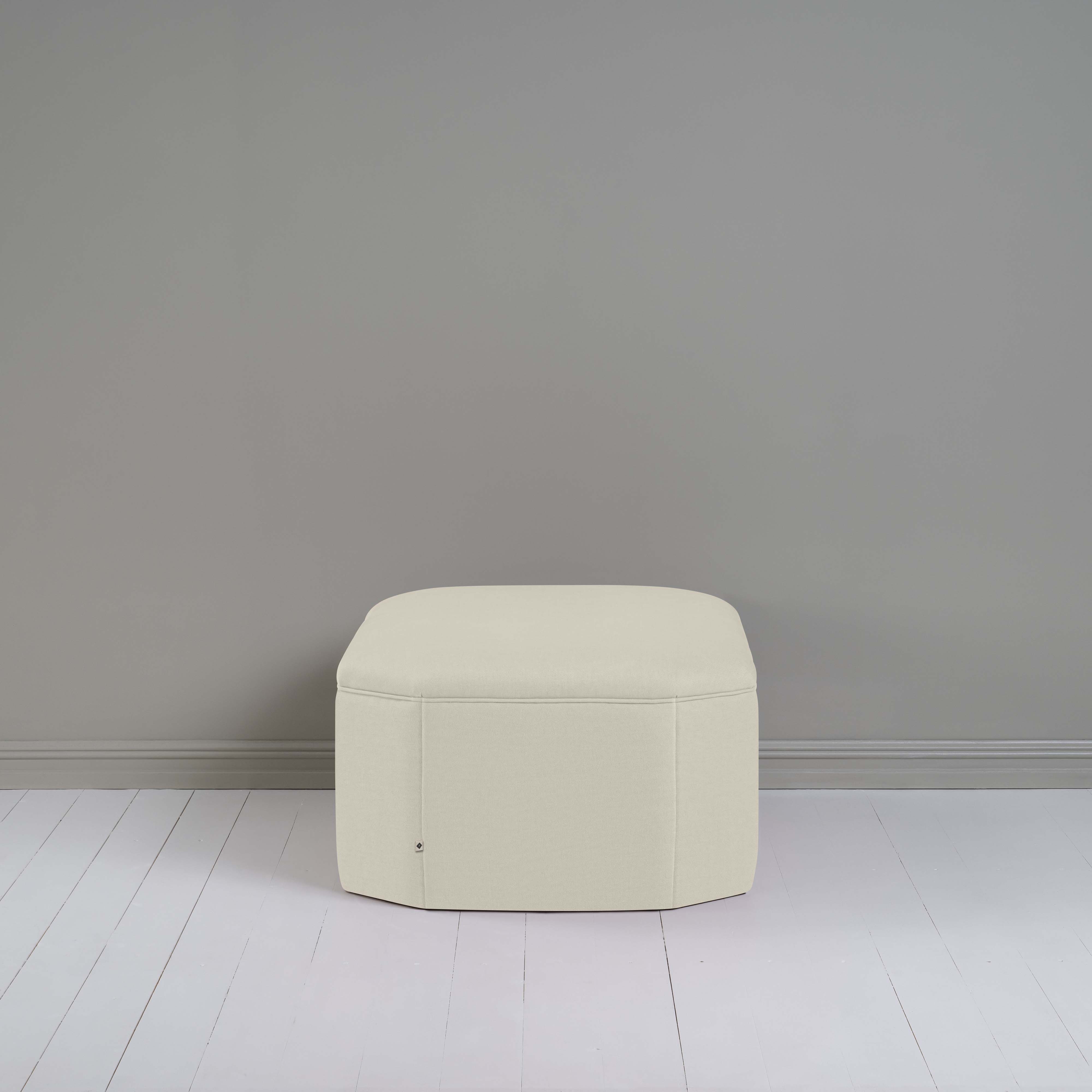Hither Hexagonal Ottoman in Laidback Linen Dove - Nicola Harding