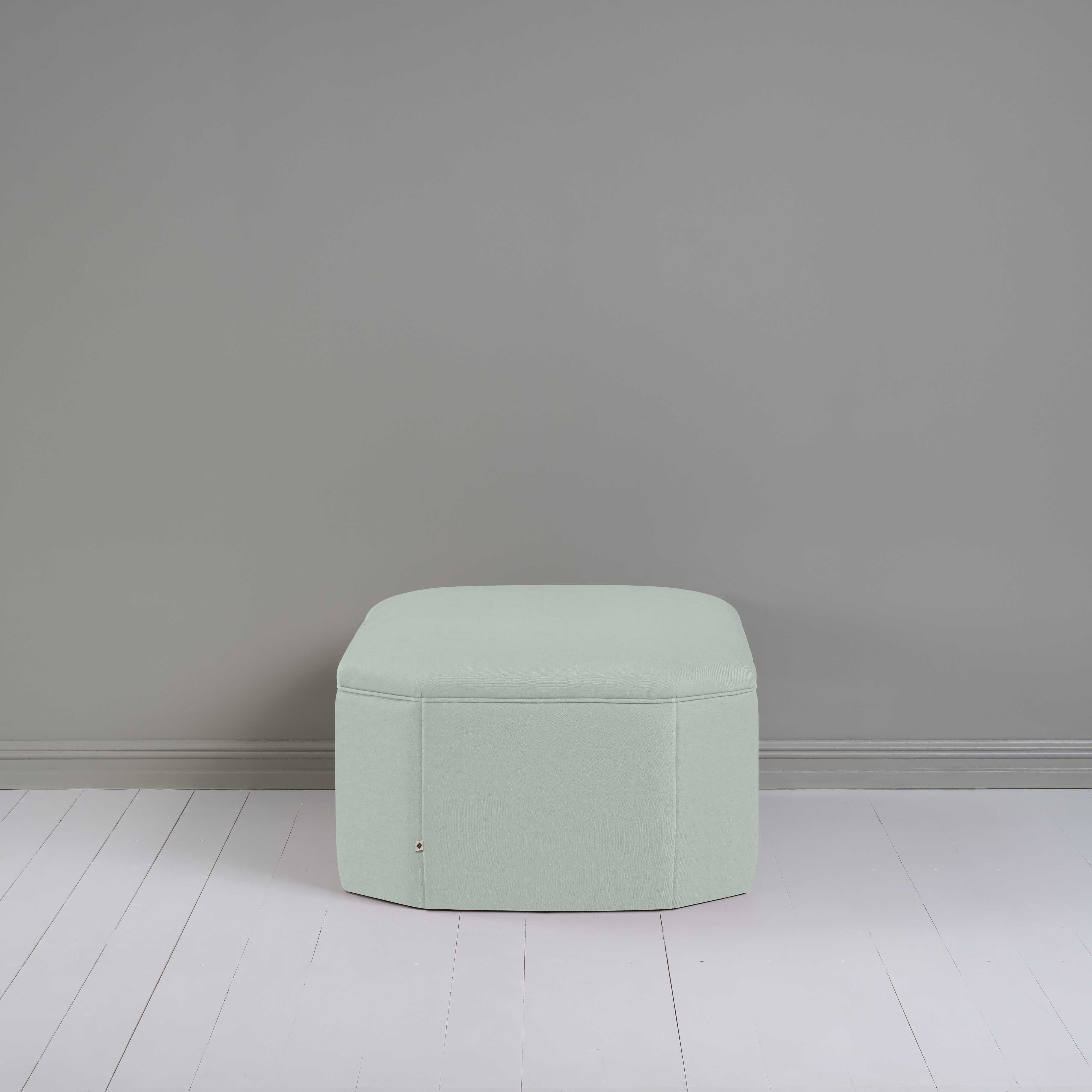 Hither Hexagonal Storage Ottoman in Laidback Linen Sky - Nicola Harding