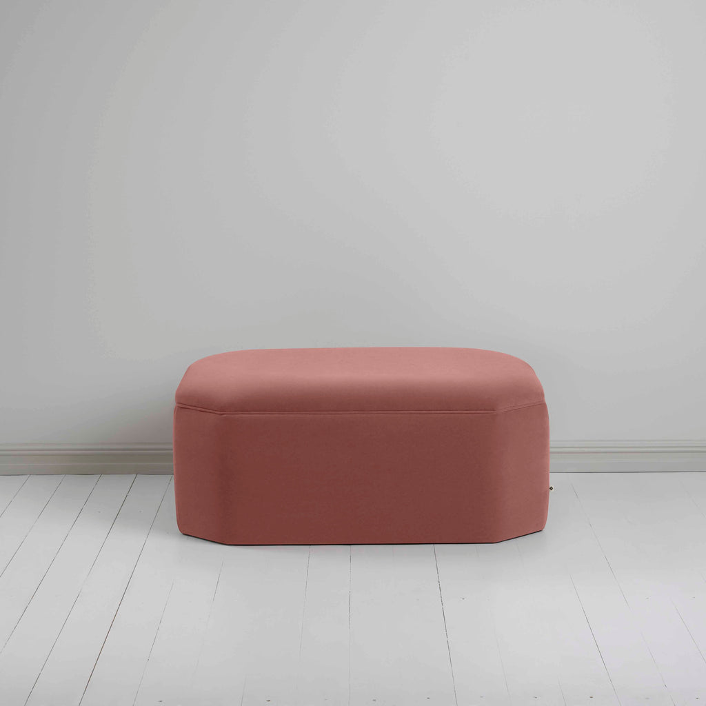 Hither Hexagonal Storage Ottoman in Intelligent Velvet Damson - Nicola Harding