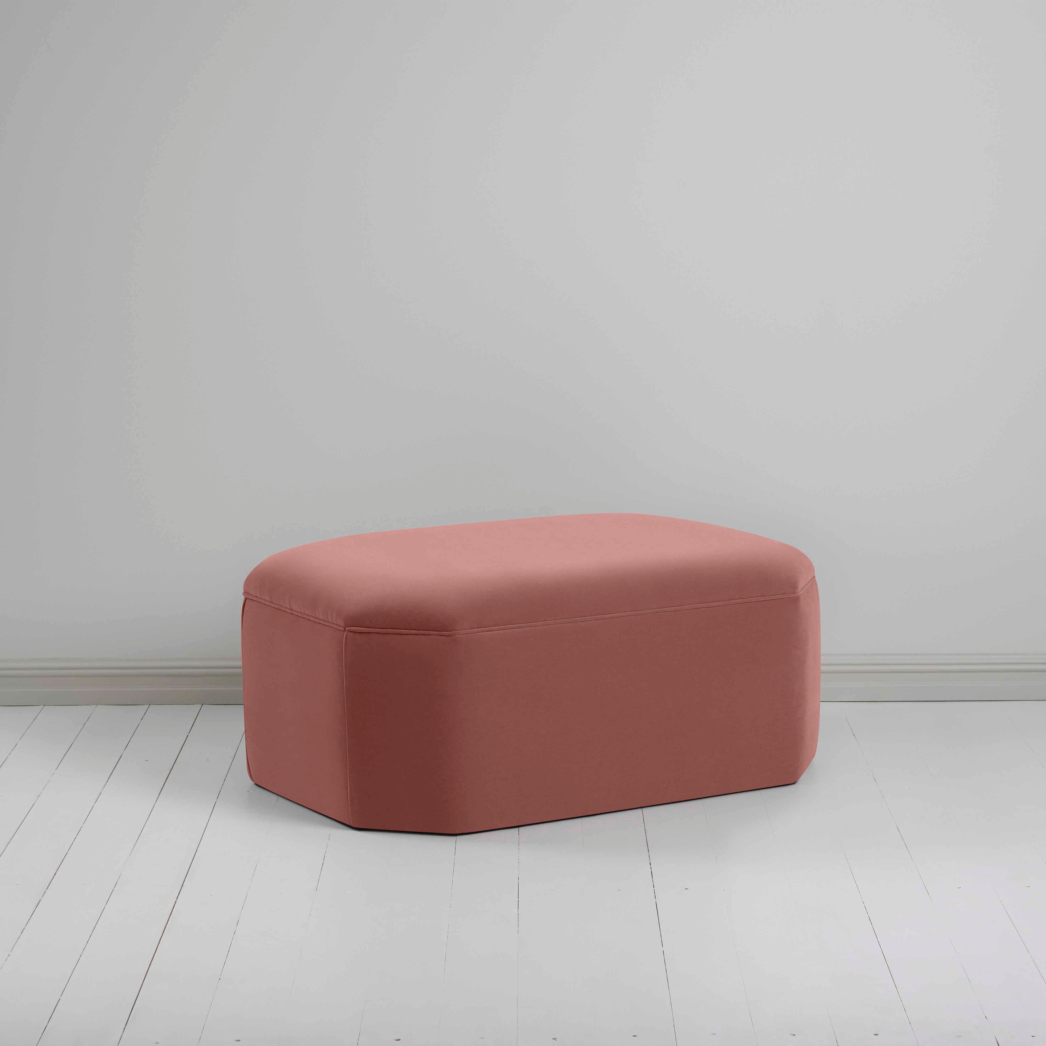 Hither Hexagonal Storage Ottoman in Intelligent Velvet Damson - Nicola Harding