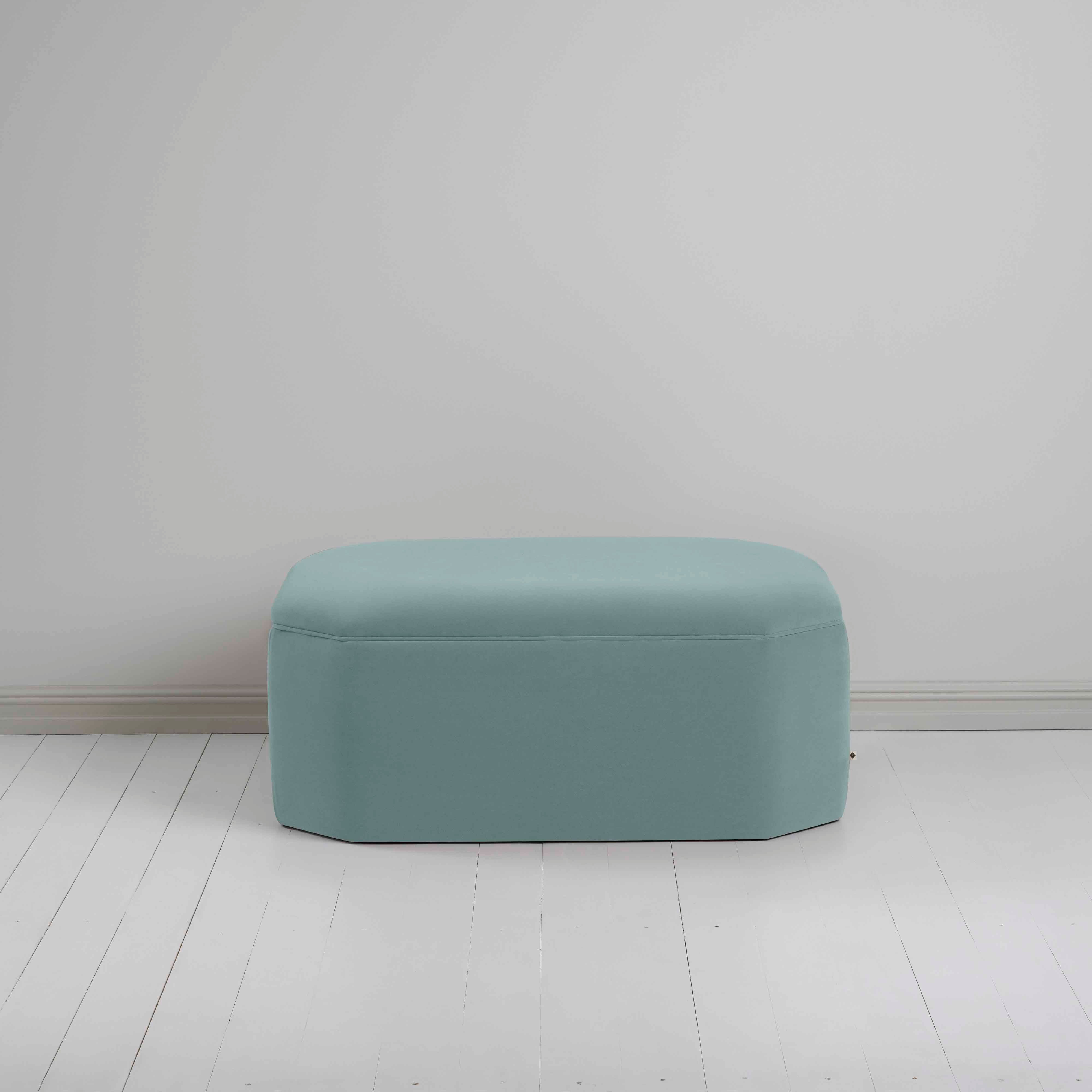 Hither Hexagonal Ottoman in Intelligent Velvet Mineral - Nicola Harding