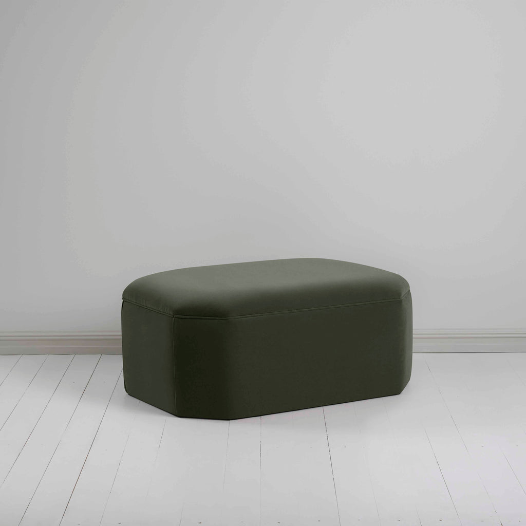 Hither Hexagonal Storage Ottoman in Intelligent Velvet Seaweed - Nicola Harding