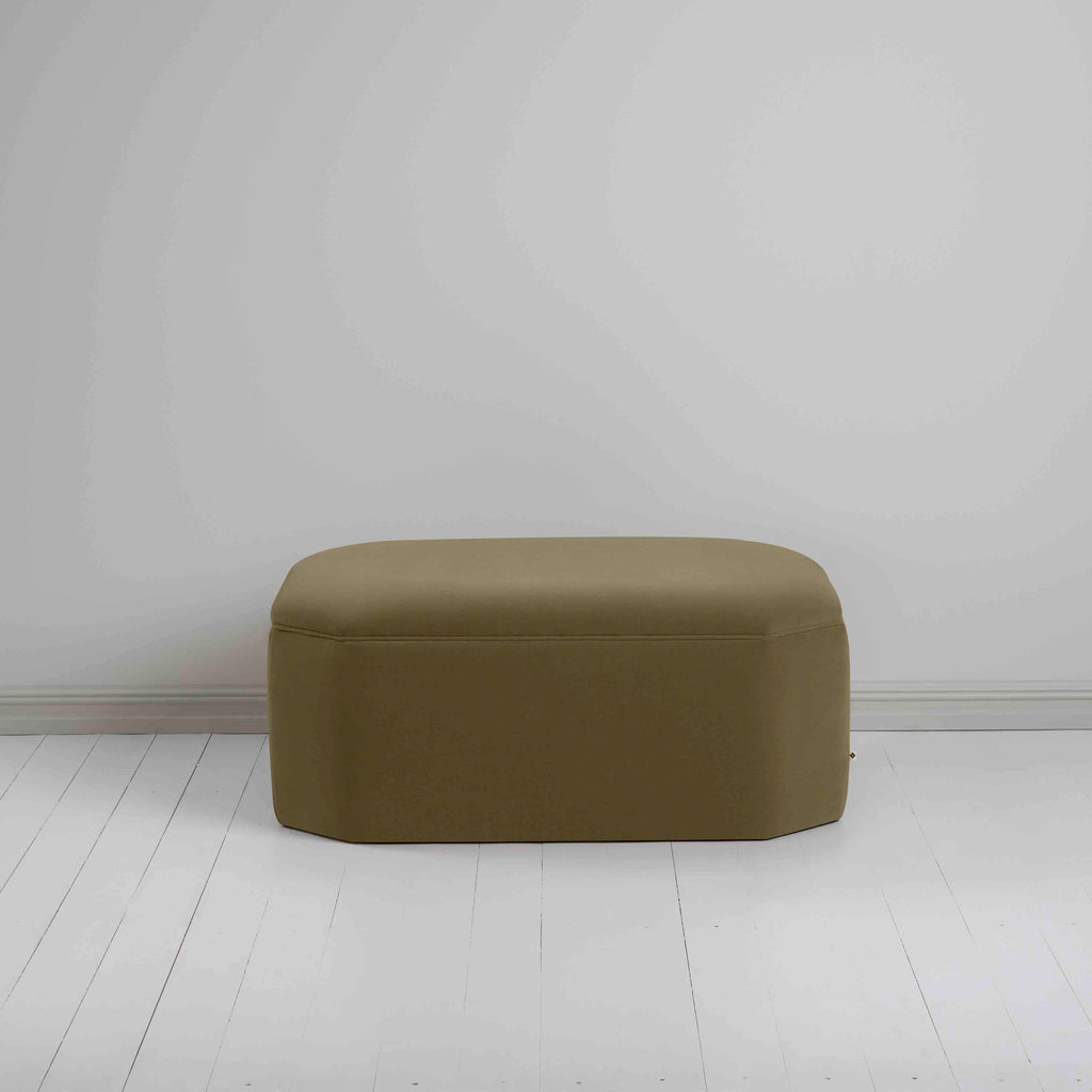 Hither Hexagonal Ottoman in Intelligent Velvet Sepia - Nicola Harding
