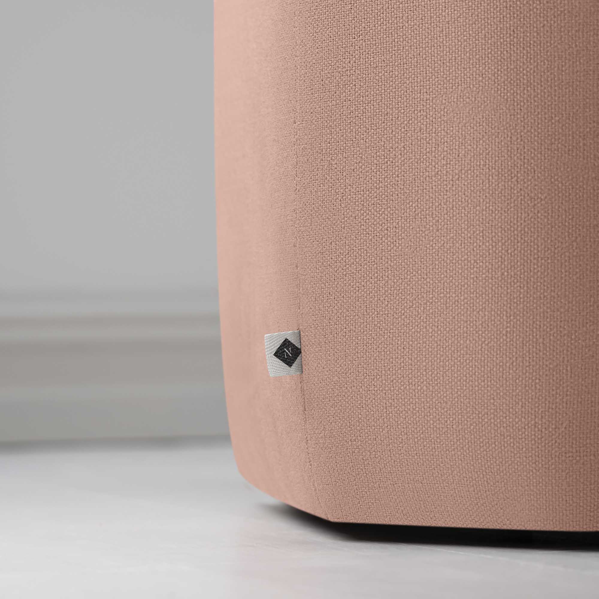 NiX tag on Thither Hexagonal Ottoman in Laidback Linen Roseberry