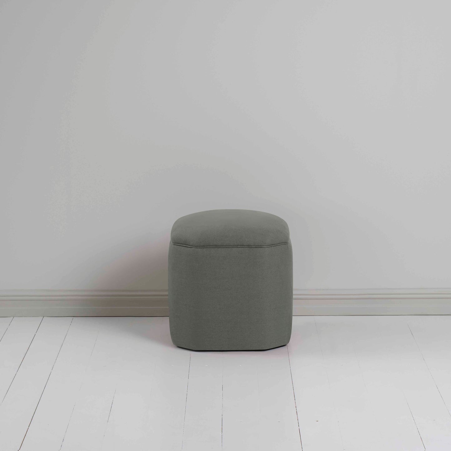 Thither Hexagonal Ottoman in Laidback Linen Shadow
