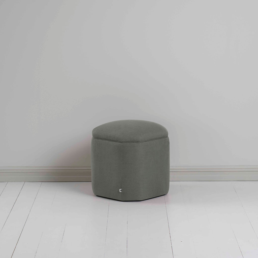  Thither Hexagonal Ottoman in Laidback Linen Shadow 