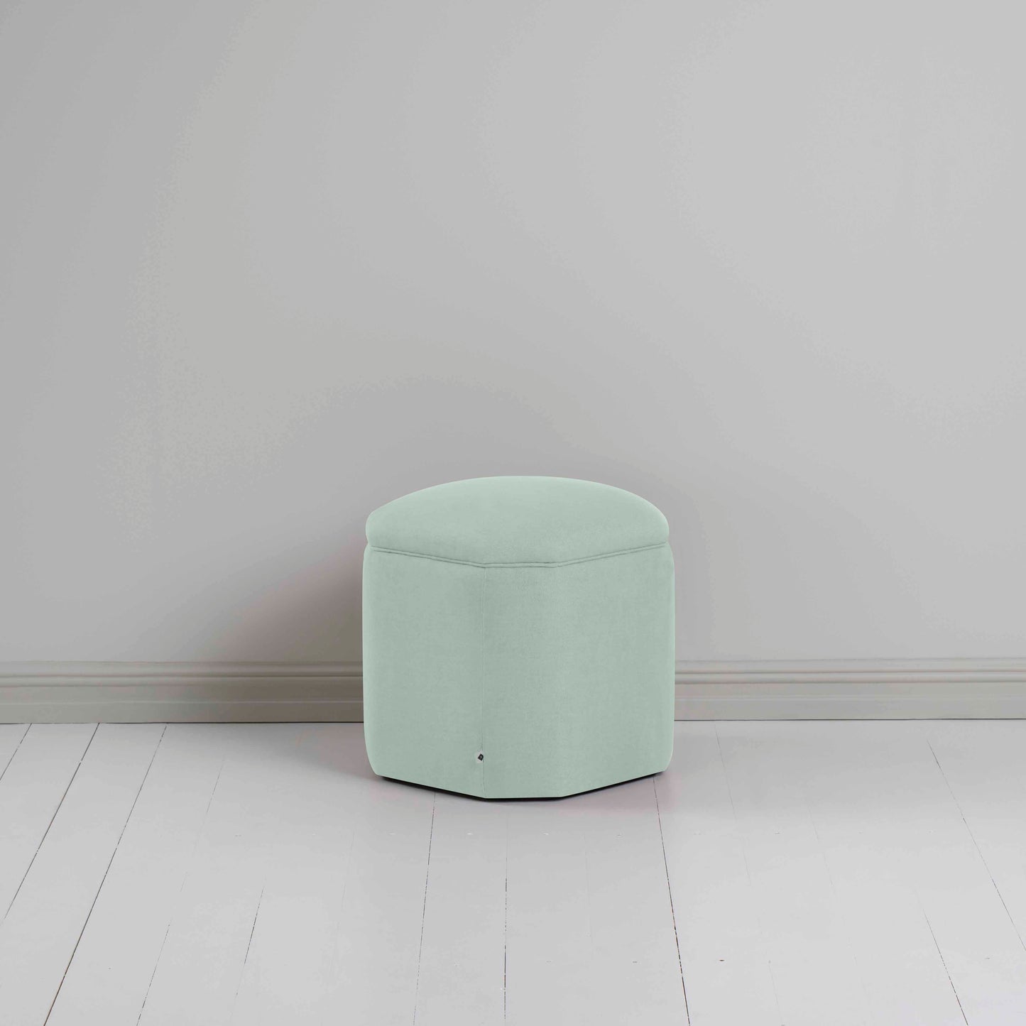 Thither Hexagonal Ottoman in Laidback Linen Sky