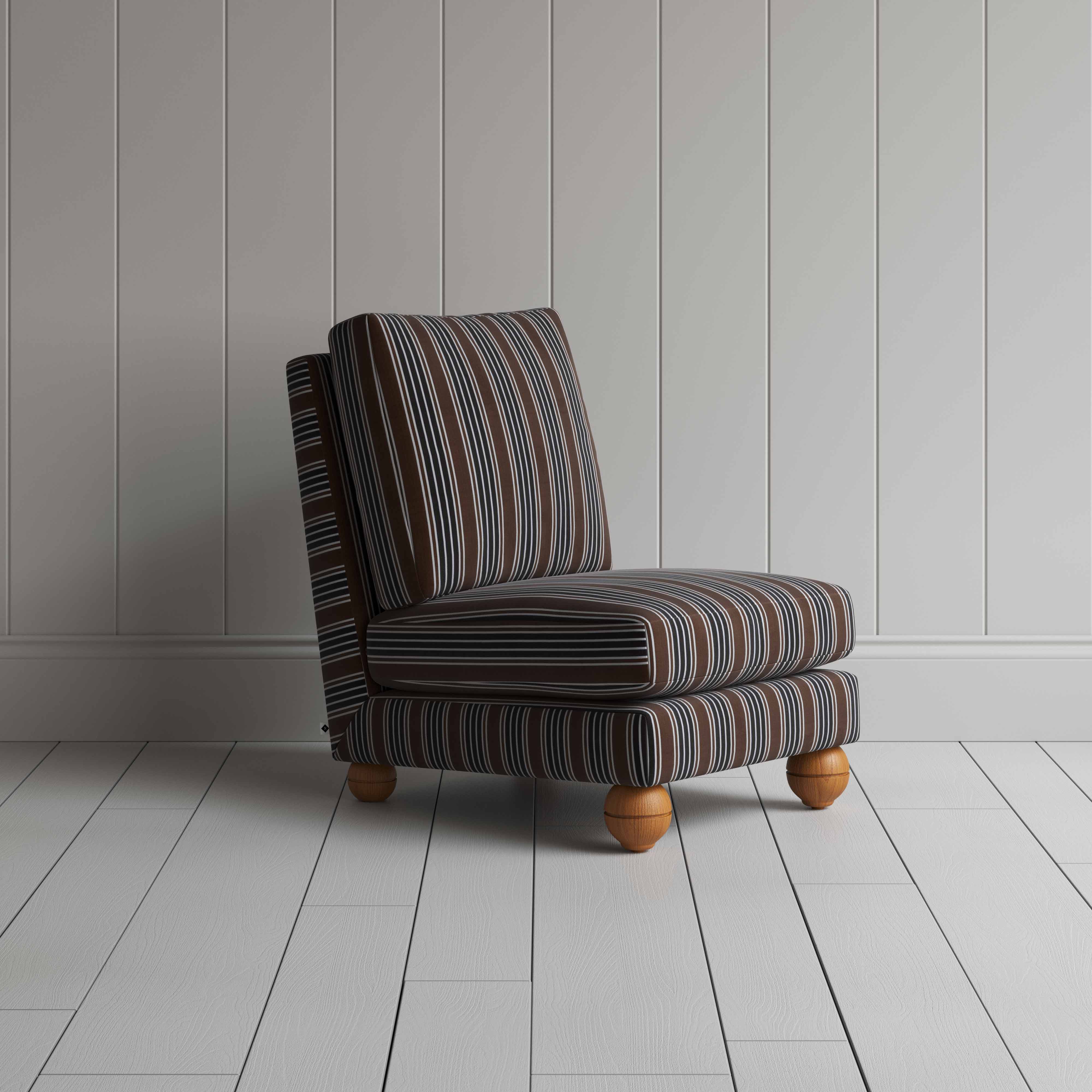 Perch Slipper Armchair in Regatta Cotton, Charcoal - NiX