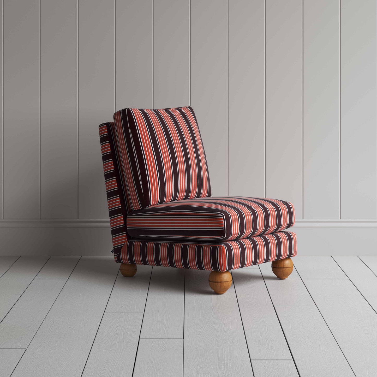 Perch Slipper Armchair in Regatta Cotton, Flame - NiX