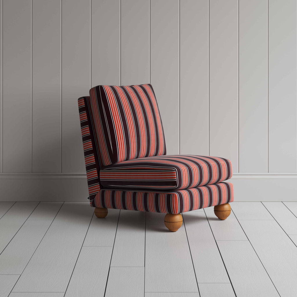 Perch Slipper Armchair in Regatta Cotton, Flame - NiX