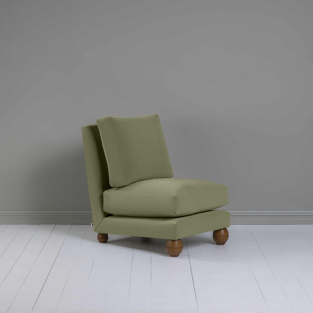  Perch Slipper Armchair in Intelligent Velvet Green Tea 