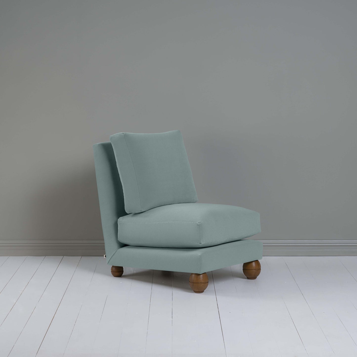 Perch Slipper Armchair in Intelligent Velvet Mineral -  NiX
