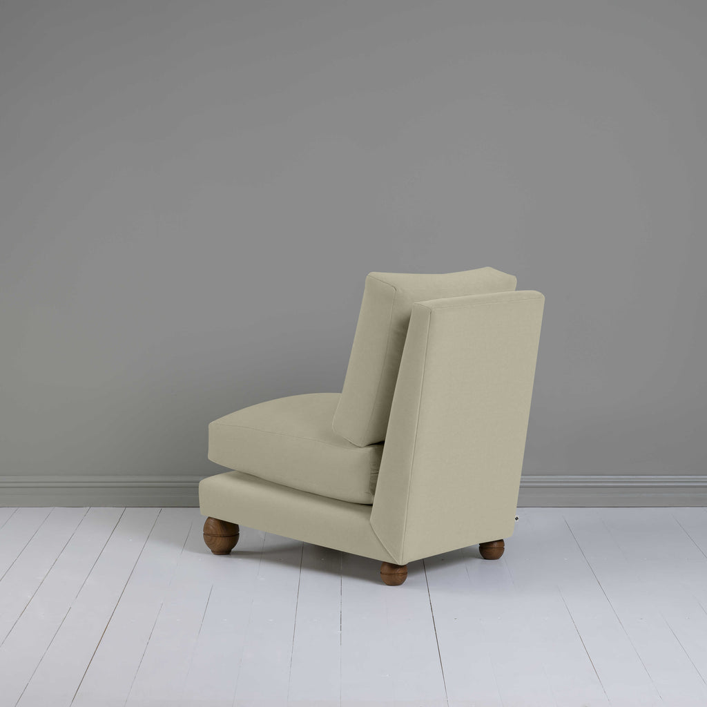 Perch Slipper Armchair in Intelligent Velvet Moonstone, Back View - NiX