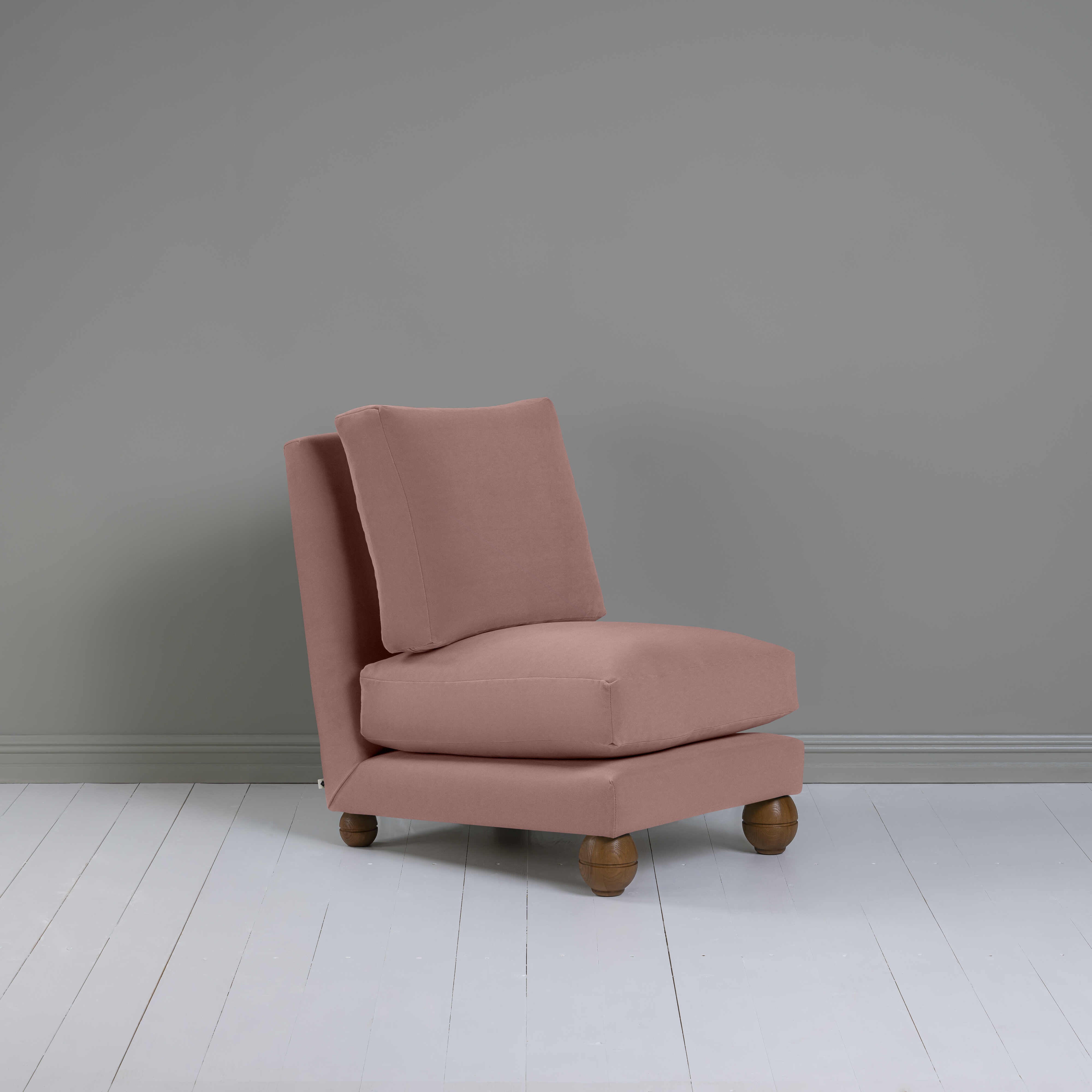 Perch Slipper Armchair in Intelligent Velvet Rose - NiX