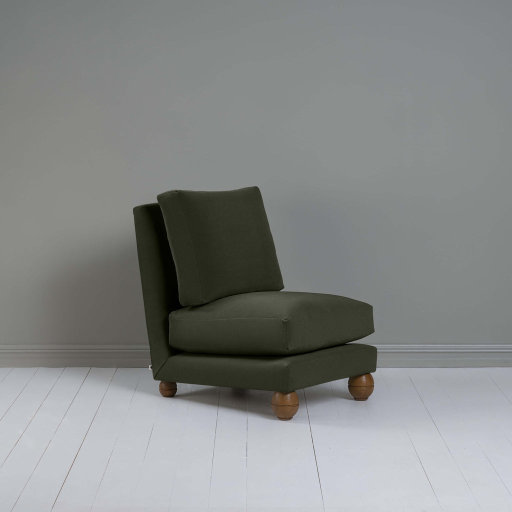 Perch Slipper Armchair in Intelligent Velvet Seaweed - NiX