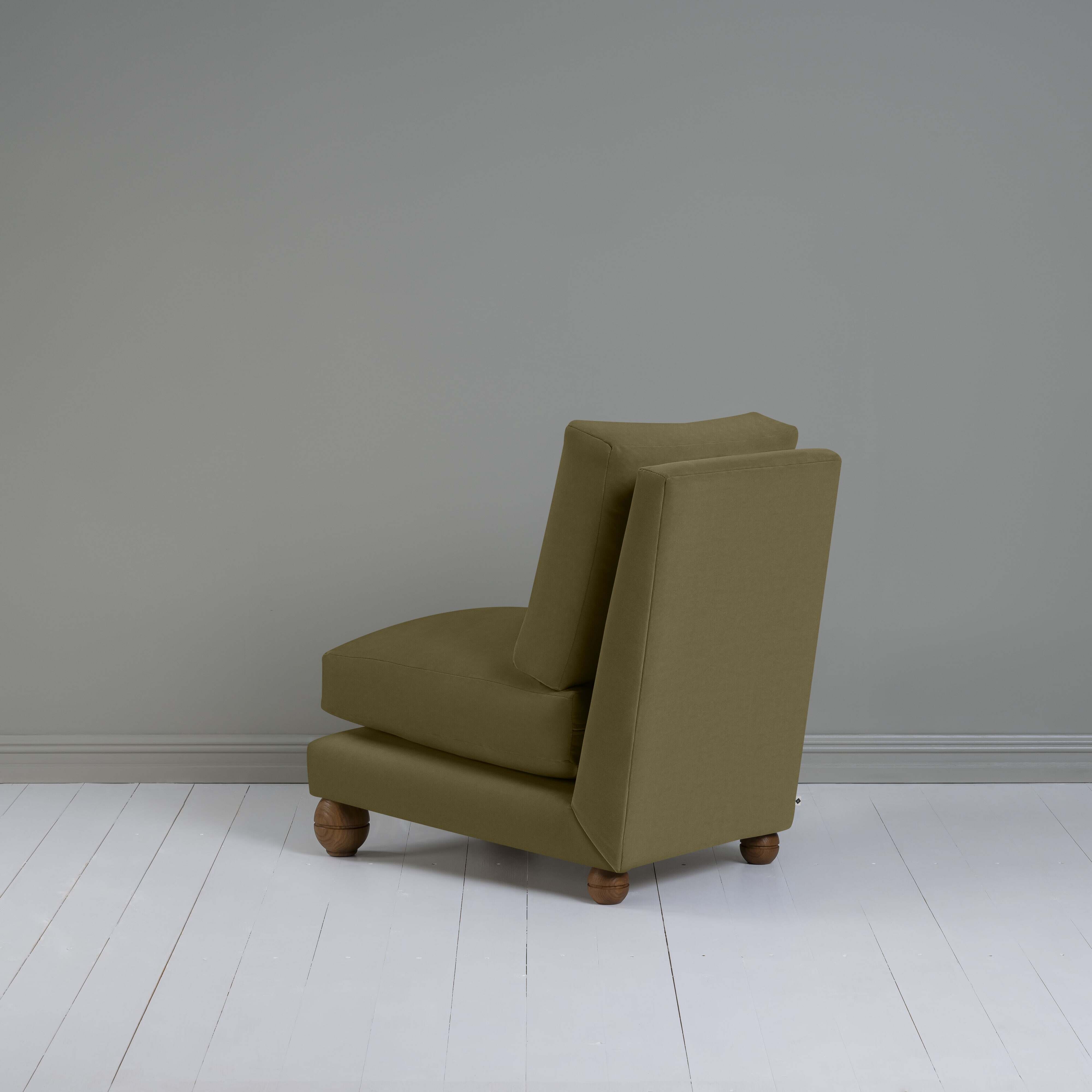 Perch Slipper Armchair in Intelligent Velvet Sepia, Back Side - NiX