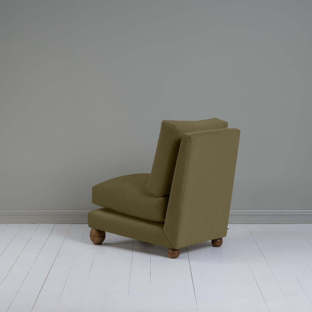 Perch Slipper Armchair in Intelligent Velvet Sepia, Back Side - NiX