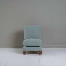 Perch Slipper Armchair in Laidback Linen Cerulean Front View - NiX