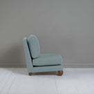 Perch Slipper Armchair in Laidback Linen Cerulean, Side View  - NiX
